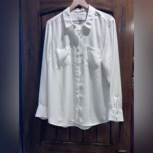 A New Day Elegant White Button-Up Blouse white XXL